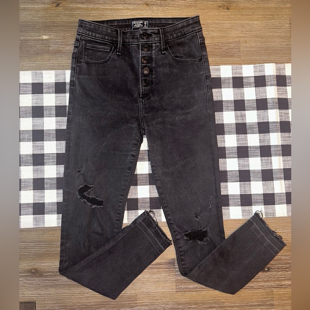Abercrombie Simone High Rise Ankle Button-Fly Jeans